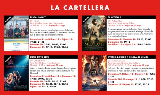 Cartelera de películas en los Cinemes Illa Carlemany del 9 al 15 de enero de 2026