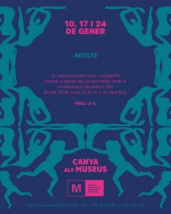 Cartel del taller de té y caligrafía china en Casa Rull