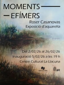 Cartel de la exposición de acuarelas de Roser Casanovas en Andorra la Vella