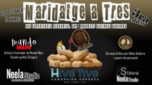 Cartel del evento Maridatge a Tres en Andorra la Vella