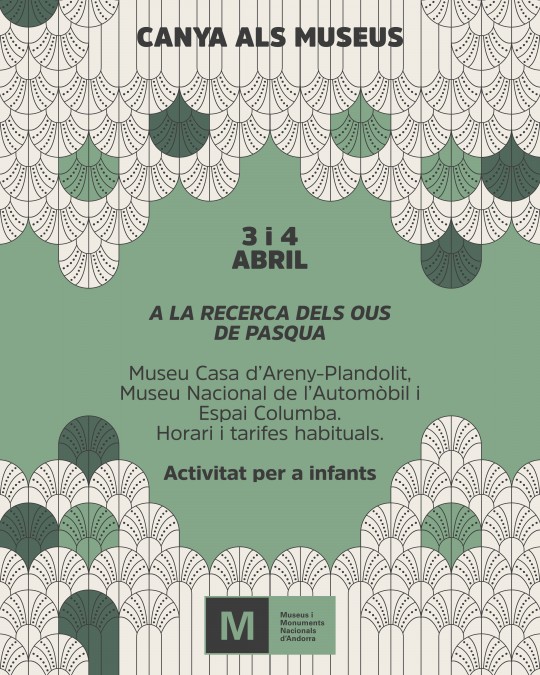 Cartel de actividad infantil para buscar huevos de Pascua en Andorra