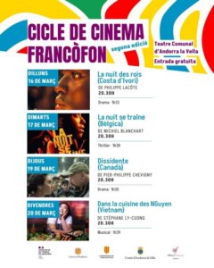 Cartel del cicle de cinema francòfon a Andorra la Vella