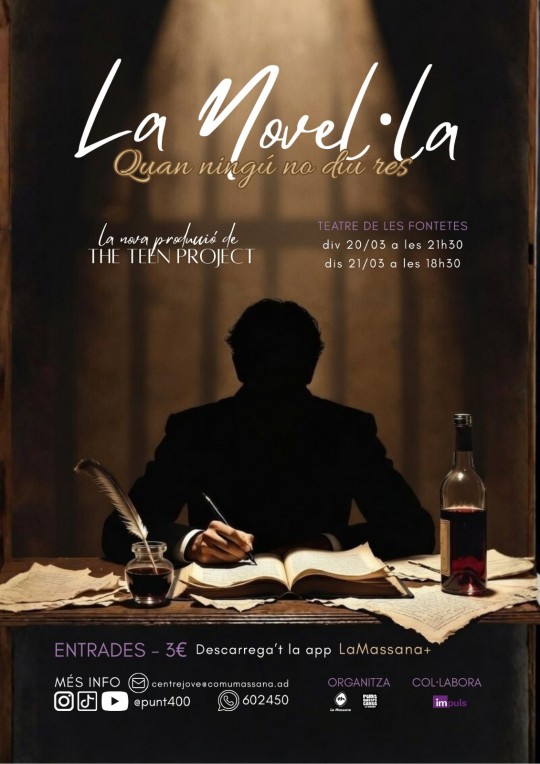 Cartel de la obra teatral La novel·la del grup The Teen Project