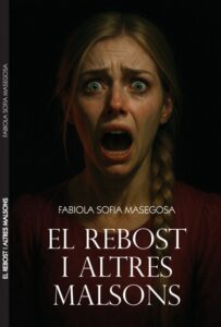 Portada del llibre El rebost i altres malsons amb una dona asustada