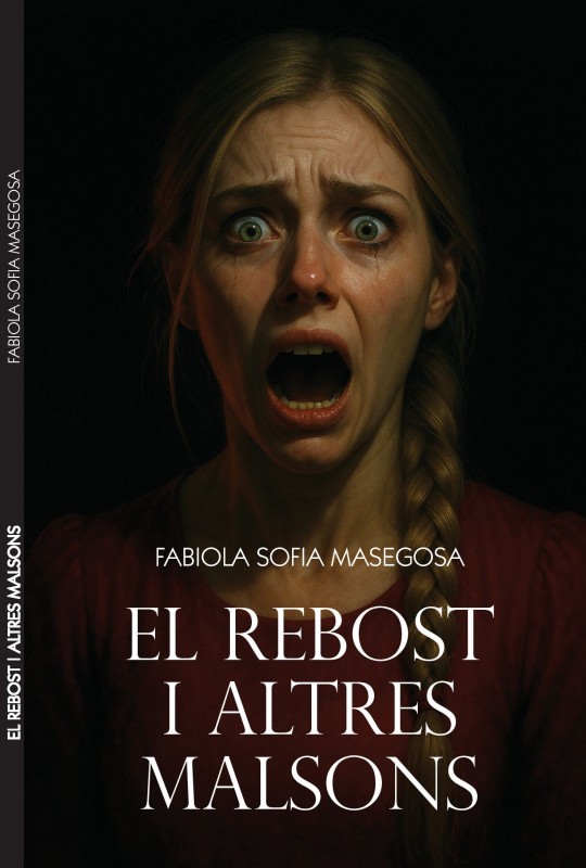Portada del llibre El rebost i altres malsons amb una dona asustada