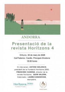 Cartel de la presentación de la revista Horitzons 4 en Canillo