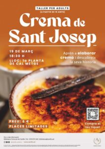 Taller de Crema de Sant Josep en Canillo con información del evento
