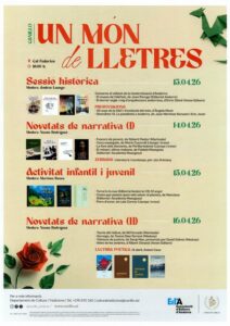 Cartel del ciclo literario Un món de lletres en Canillo