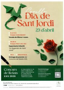 Cartel del evento Dia de Sant Jordi en Canillo con actividades culturales