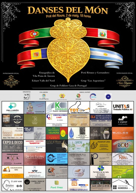 Cartel del Festival de Folklore con danzas de varios países
