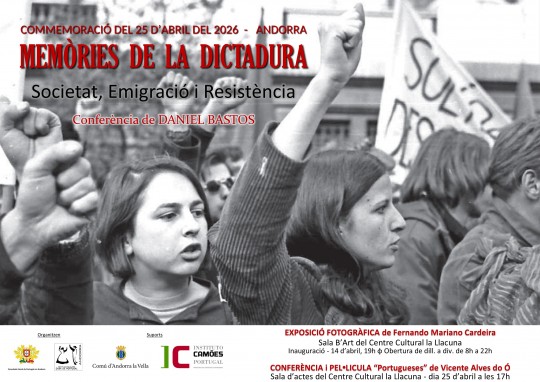 Cartel de la inauguración del ciclo conmemorativo del 25 de abril en Andorra
