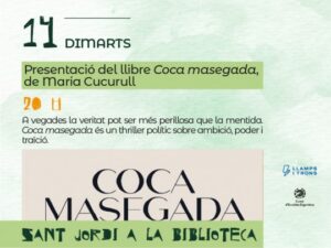 Cartel de presentación del libro Coca masegada de Maria Cucurull