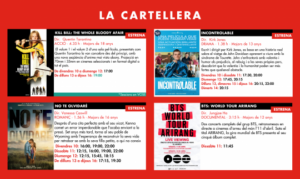 Cartellera de pel·lícules dels Cinemes Illa Carlemany a Escaldes-Engordany