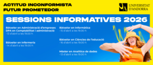 Cartel de sesión informativa sobre el bàtxelor en Ciències de l'educació en Andorra
