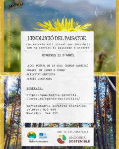 Cartel del taller sobre la evolución del paisaje en Andorra