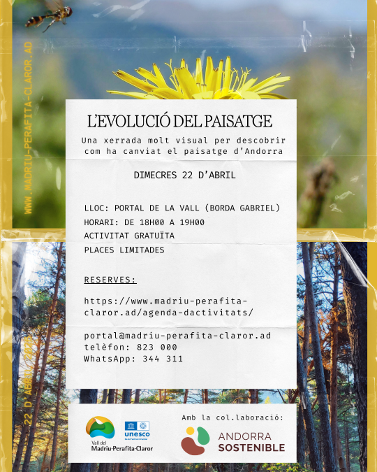 Cartel del taller sobre la evolución del paisaje en Andorra