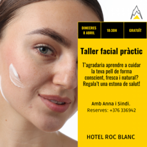 Mujer aplicando crema facial en un taller de cuidado de la piel