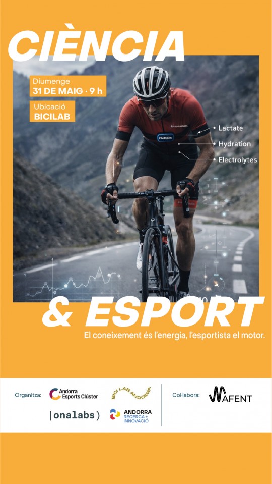 Ciclista en ruta durante el evento de Ciencia y Esport en Andorra