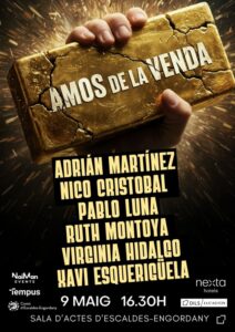 Cartel promocional de la conferencia AMOS DE LA VENDA en Escaldes-Engordany