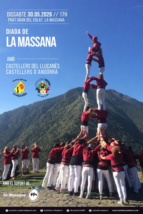 Participantes formando una torre humana en La Massana