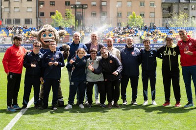 Participantes de la primera Copa Tricolor de futbol inclusiu en Encamp