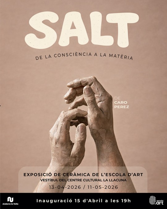 Cartel de la exposición de cerámica SALT de Caro Pérez en Andorra la Vella