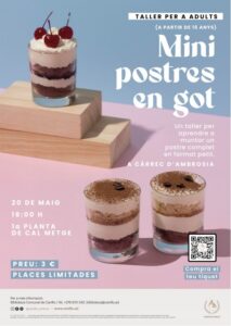 Taller de mini postres en got con diferentes capas y decoración