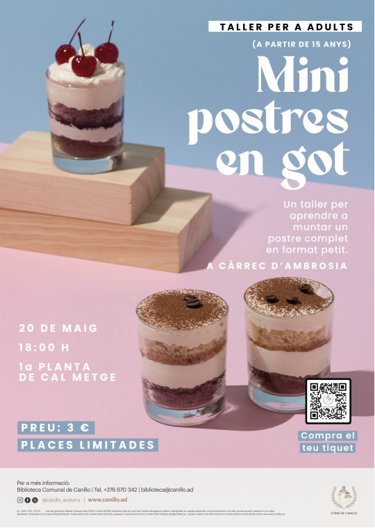 Taller de mini postres en got con diferentes capas y decoración
