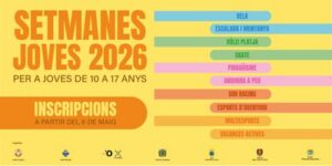 Cartel de las Setmanes Joves 2026 con actividades para jóvenes de 10 a 17 años