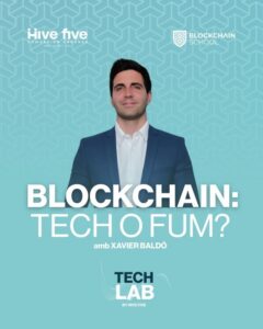 Cartel del taller sobre Blockchain en Andorra la Vella con Xavier Baldó
