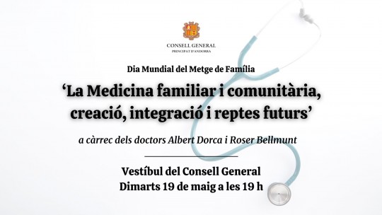 Cartel del evento sobre medicina familiar en Andorra la Vella