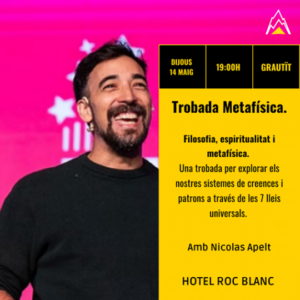 Cartel de la xerrada sobre metafísica en Escaldes-Engordany
