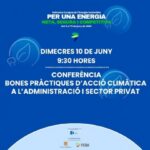 Cartel de la conferencia sobre prácticas climáticas en Andorra la Vella