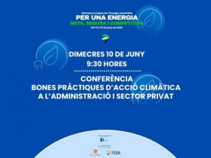 Cartel de la conferencia sobre prácticas climáticas en Andorra la Vella