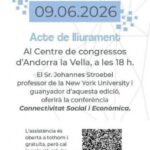 Acte de lliurament del IX Premi Internacional Calvó Armengol a Johannes Stroebel