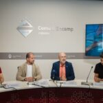 Presentación de la Festa del Poble d'Encamp 2026 con artistas y cartel promocional.