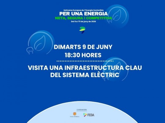 Cartel de la visita gratuita a la estación de la Gonarda en Andorra