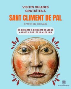 Cartel informativo sobre visitas guiadas en Sant Climent de Pal