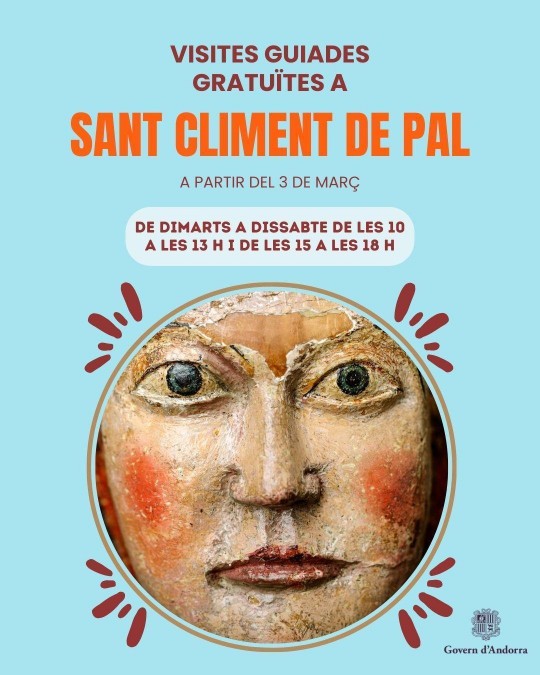 Cartel informativo sobre visitas guiadas en Sant Climent de Pal